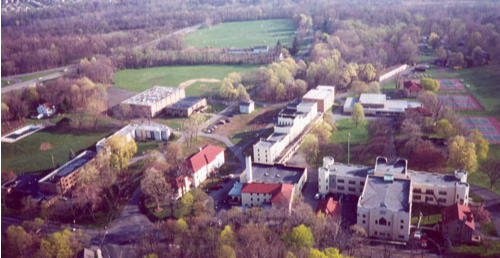 Aerial shot of campus.
